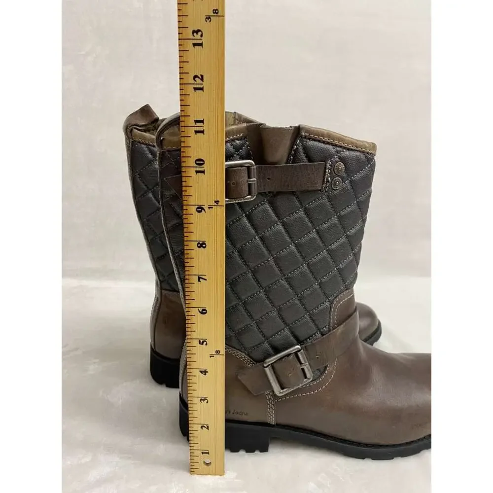 Calvin Klein Jeans Billy Mens Leather Quilted Brown Boots Sz 9 Hipster Western